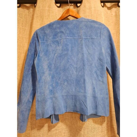 ECRU suede leather zip up jacket Size Small Womens - Picture 10 of 11